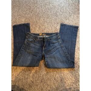 KUT jeans size 4 extremely good shape no issues dark wash slightly flared